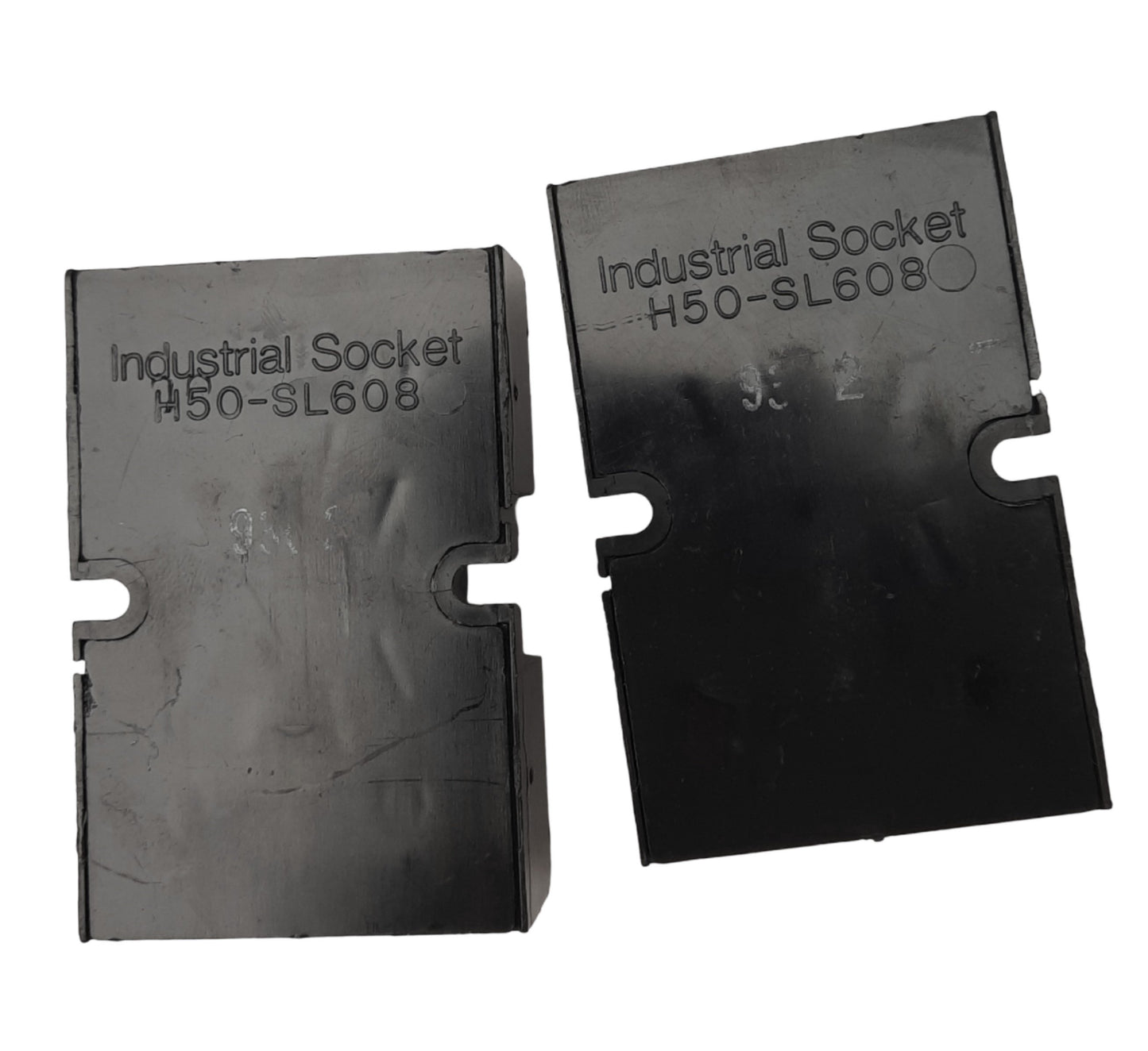 Used Lot of 2 Telemecanique H50-SL608 Relay Sockets, 8-Pin, 300V 10A, DIN Rail