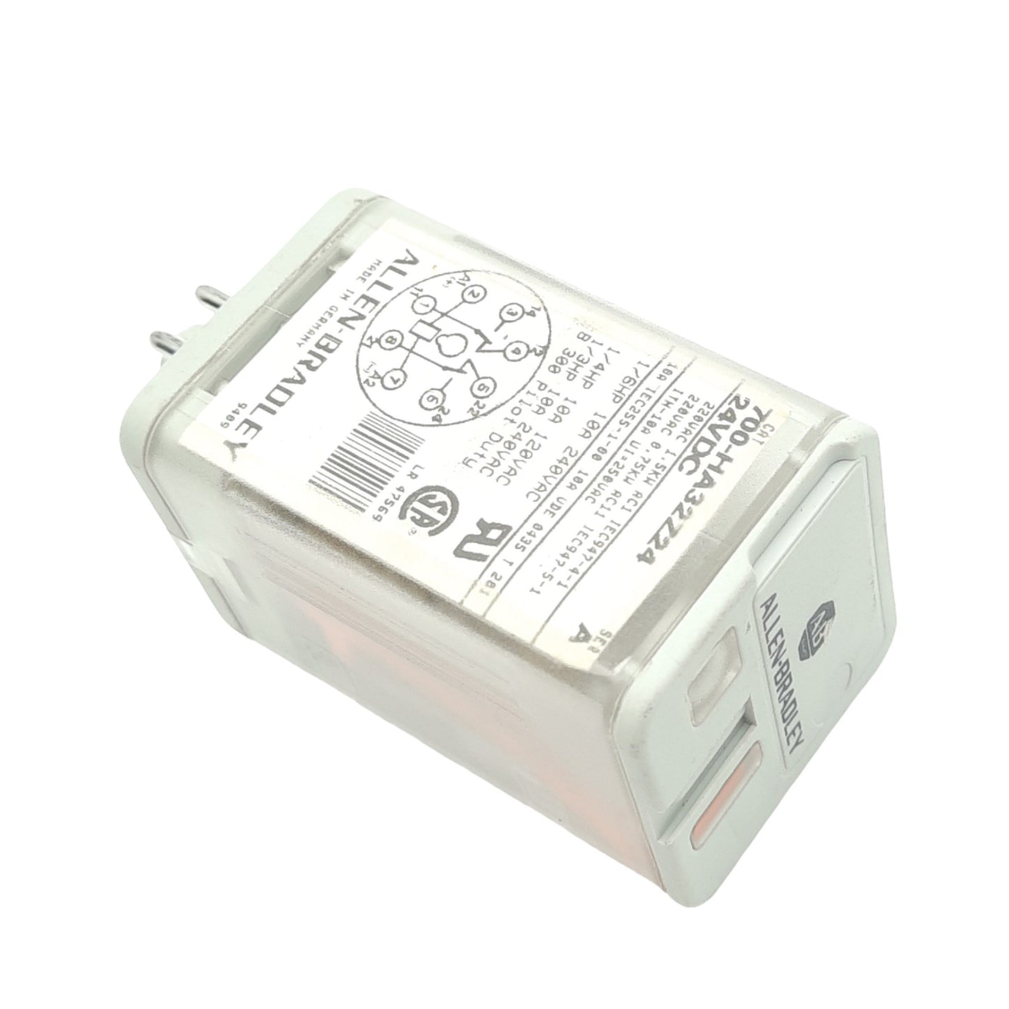 Used Allen Bradley 700-HA32Z24 A Plug-In Relay, DPDT, 8-Pin, 10A Max, 24VDC Coil