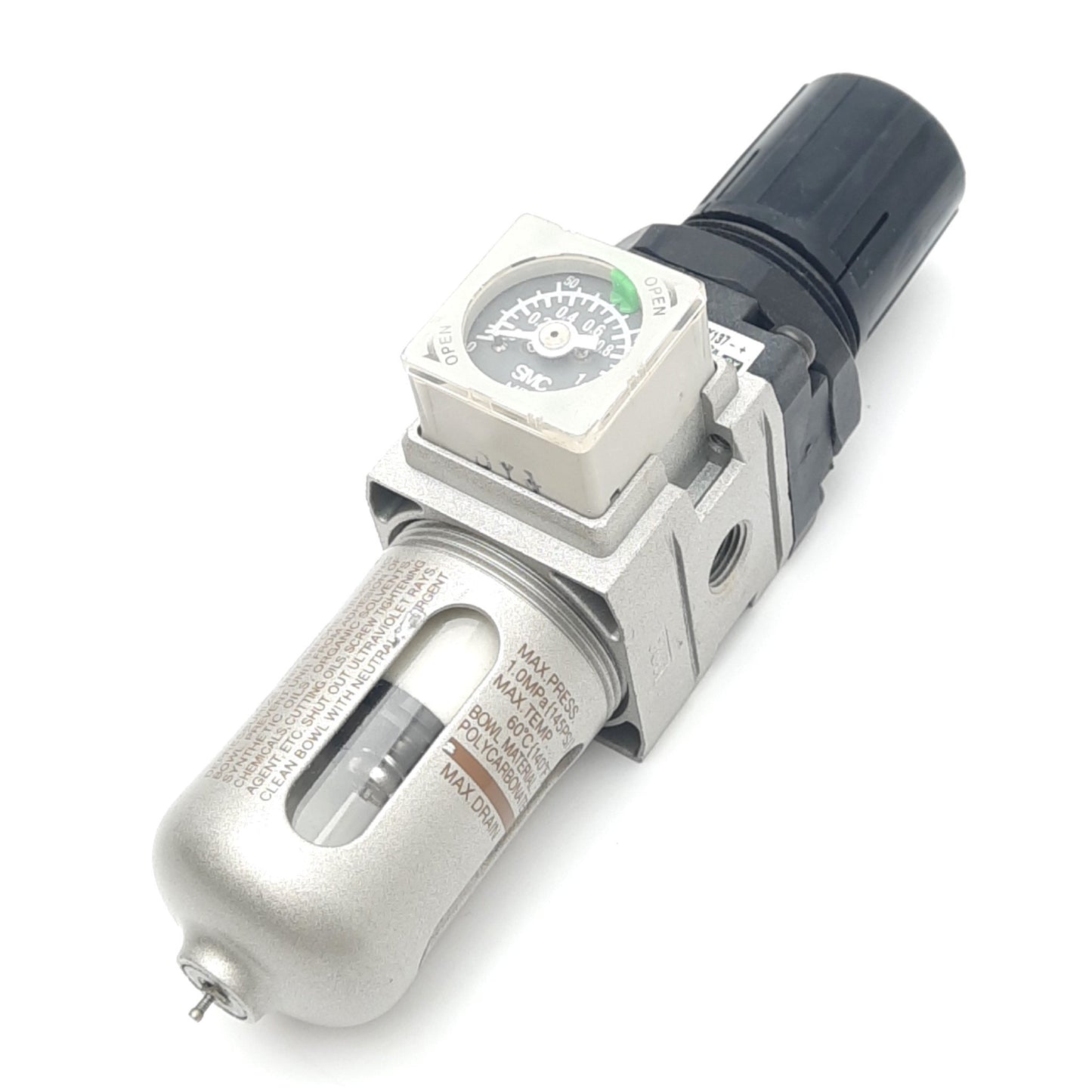 Used SMC NAW2001-N01B-C-X137 Pneumatic Filter/Regulator, 0.05-0.85MPa Set, 1.0MPa Max
