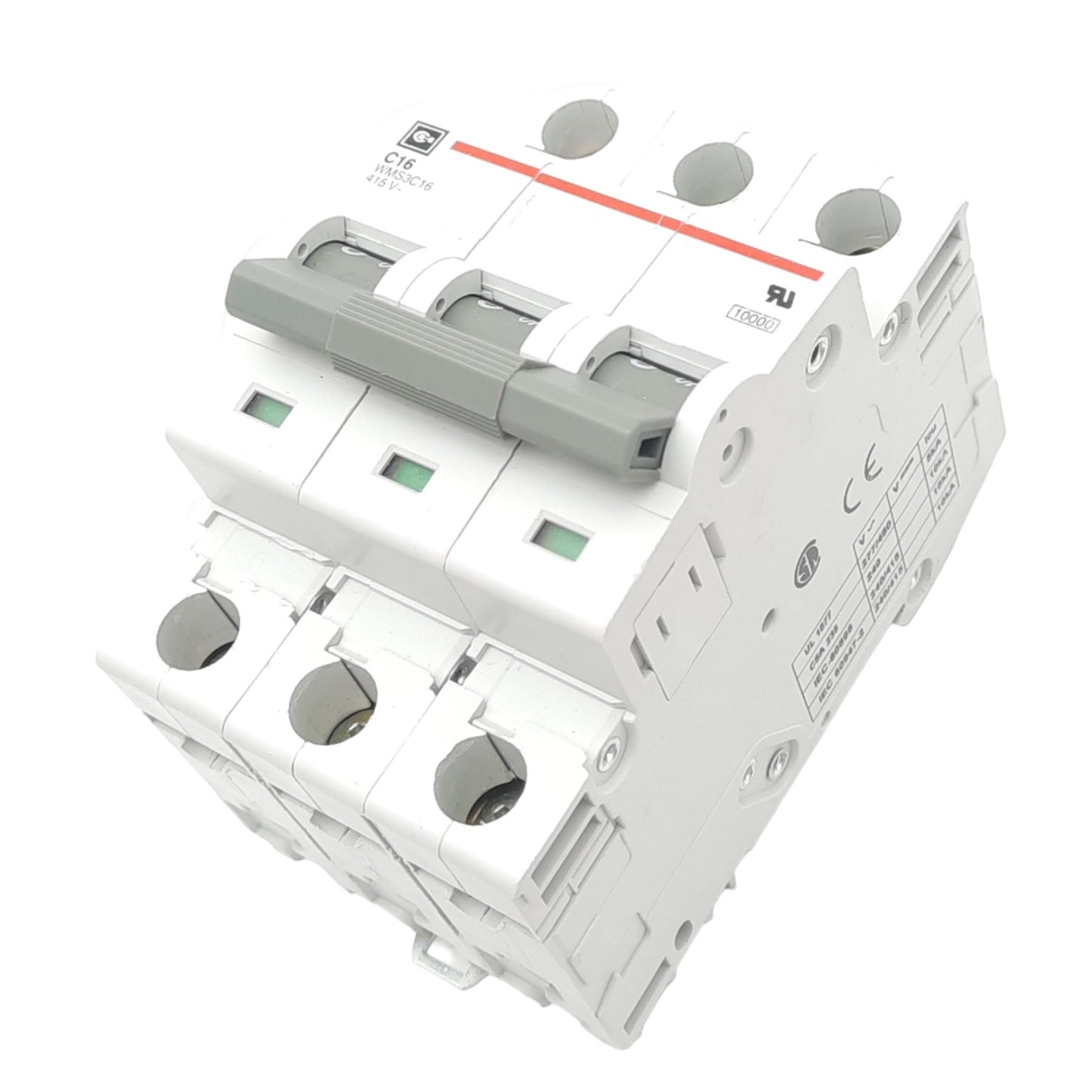 Used Cutler-Hammer WMS3C16 Circuit Breaker, 3-Pole, 16A, 415VAC Max, DIN Rail