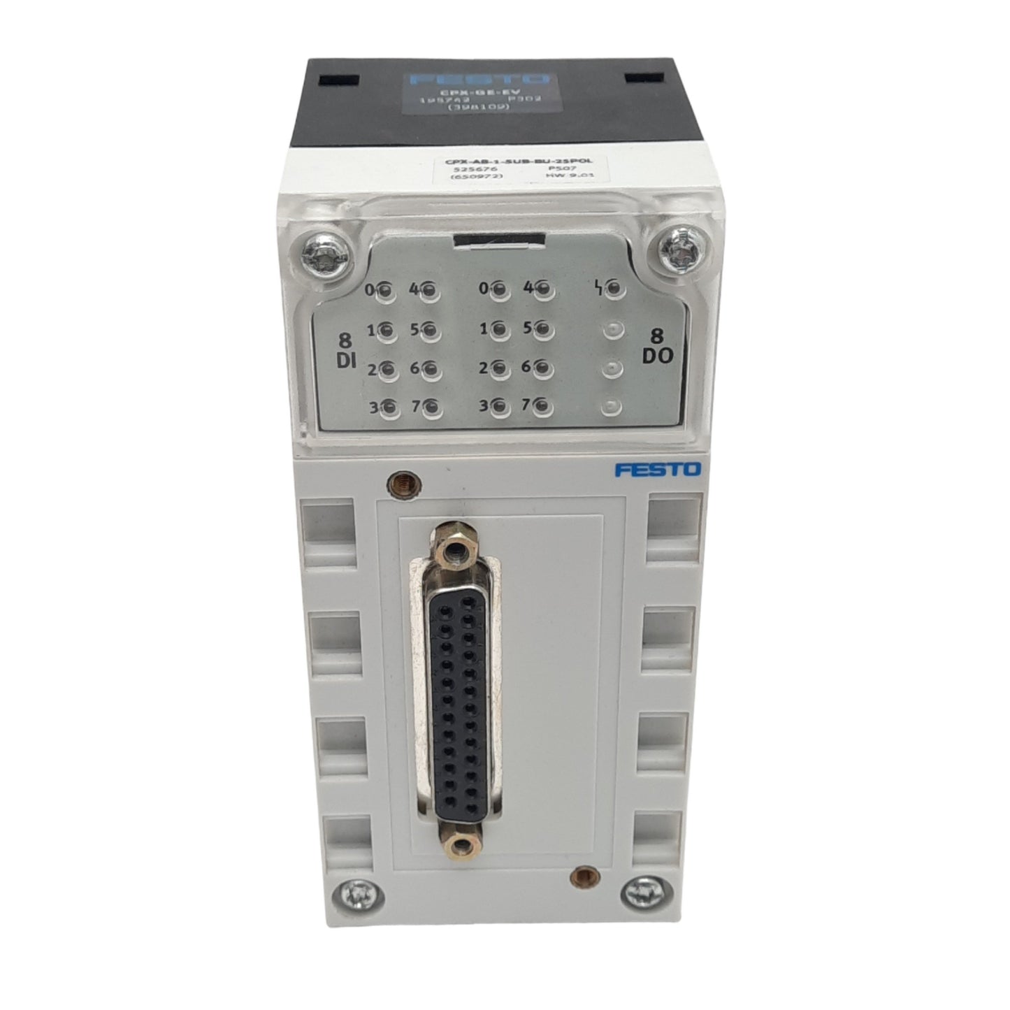 Used FESTO CPX-AB-1-SUB-BU-25POL Manifold Block Module for CPX Series, 8DI 8DO, DB25F