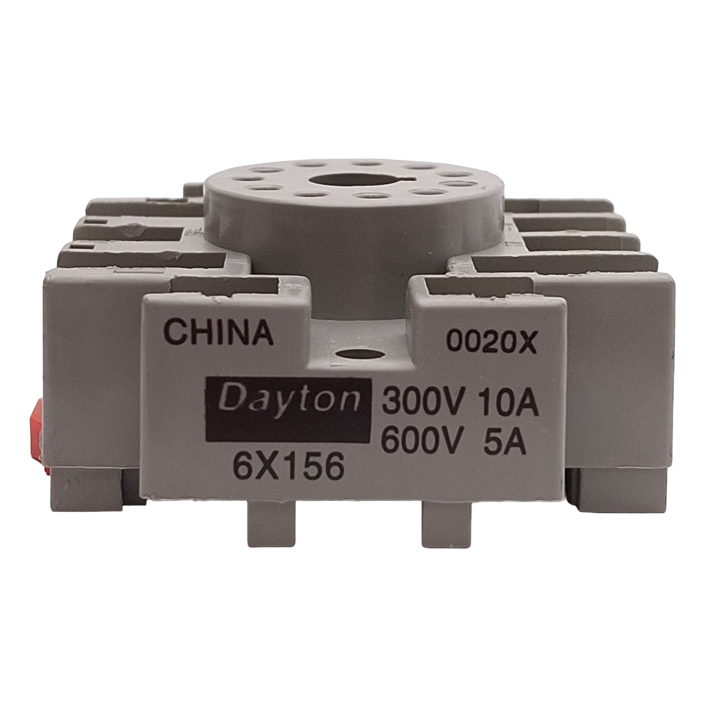 Used Lot of 5 Dayton 6X156 Relay Socket Base, 10A 300VAC, 11-Pin Octal, DIN Rail
