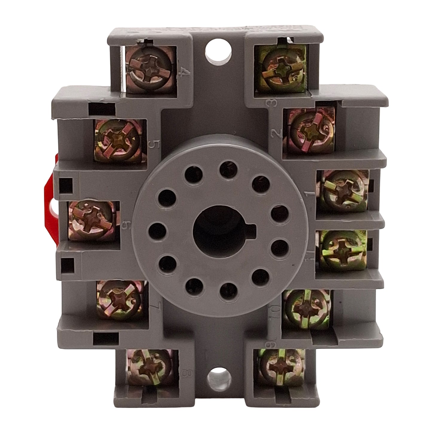 Used Lot of 5 Dayton 6X156 Relay Socket Base, 10A 300VAC, 11-Pin Octal, DIN Rail