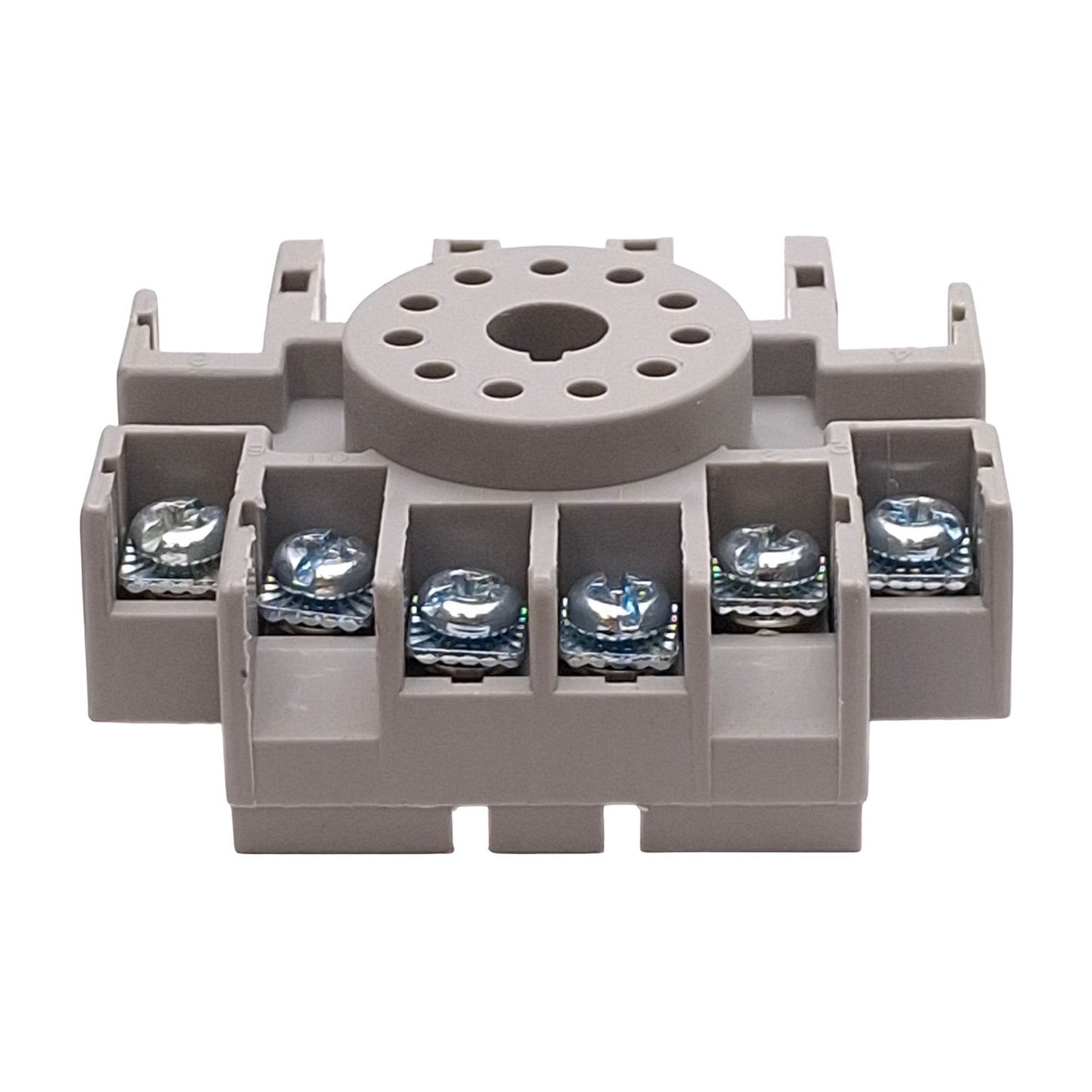Used Lot of 5 Dayton 6X156F Relay Socket Base, 10A 300VAC, 11-Pin Octal, DIN Rail