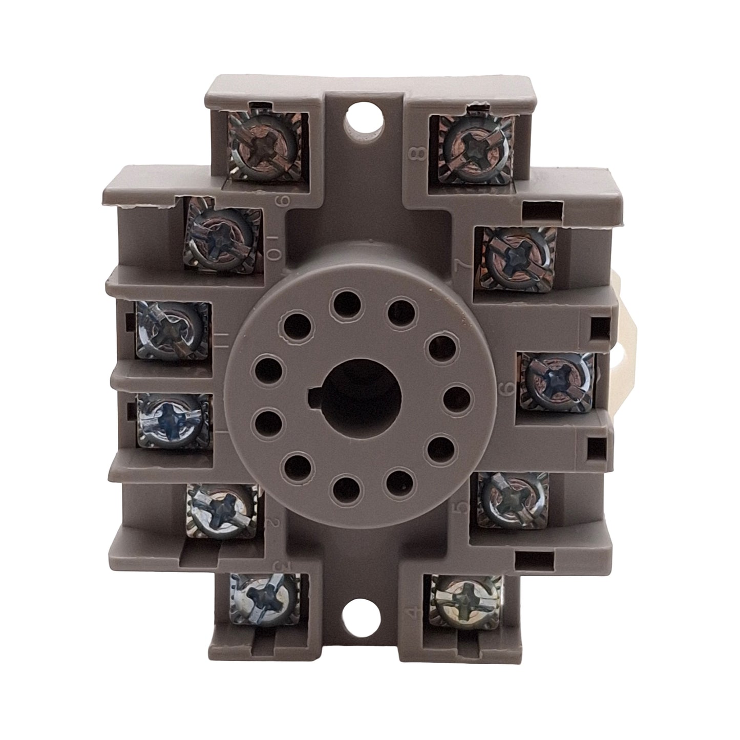 Used Lot of 5 Dayton 6X156F Relay Socket Base, 10A 300VAC, 11-Pin Octal, DIN Rail