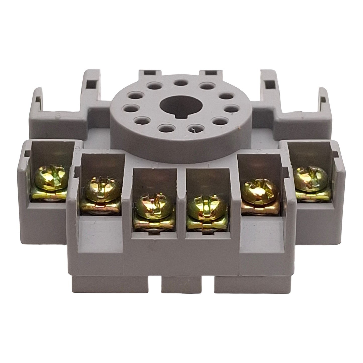 Used Lot of 5 Dayton 6X156M Relay Socket Base, 15A 300VAC, 11-Pin Octal, DIN Rail