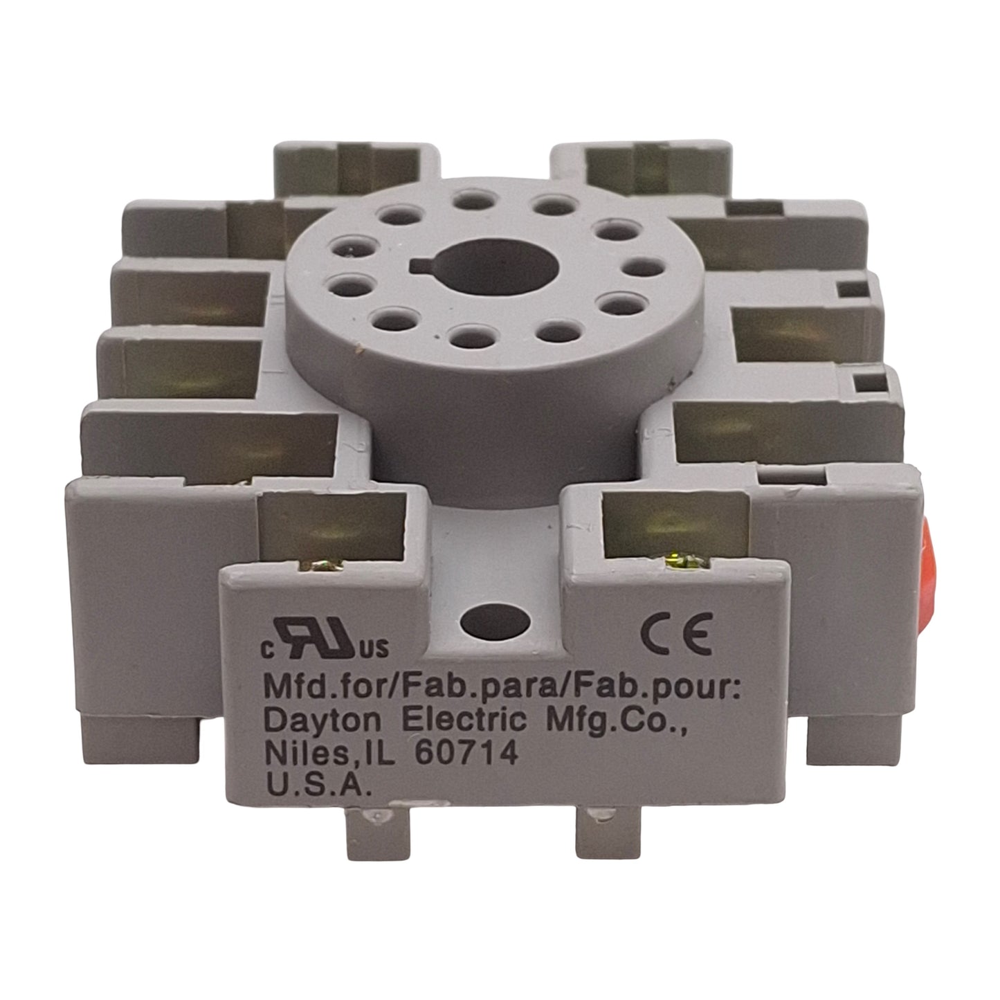 Used Lot of 5 Dayton 6X156M Relay Socket Base, 15A 300VAC, 11-Pin Octal, DIN Rail
