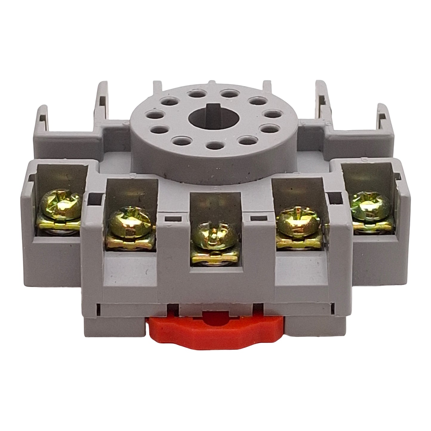 Used Lot of 5 Dayton 6X156M Relay Socket Base, 15A 300VAC, 11-Pin Octal, DIN Rail