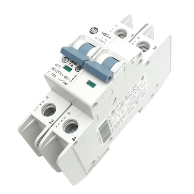 Used Allen Bradley 1489-A2C160 Circuit Breaker, 2-Pole, 16A, 480Y/277VAC, DIN Rail