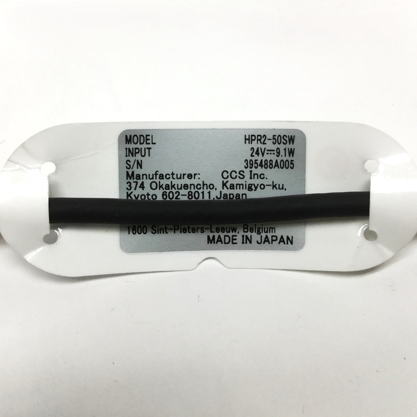 Used CCS HPR2-50SW Machine Vision Ring Light, White LED, 18mm ID, 50mm OD, 24VDC