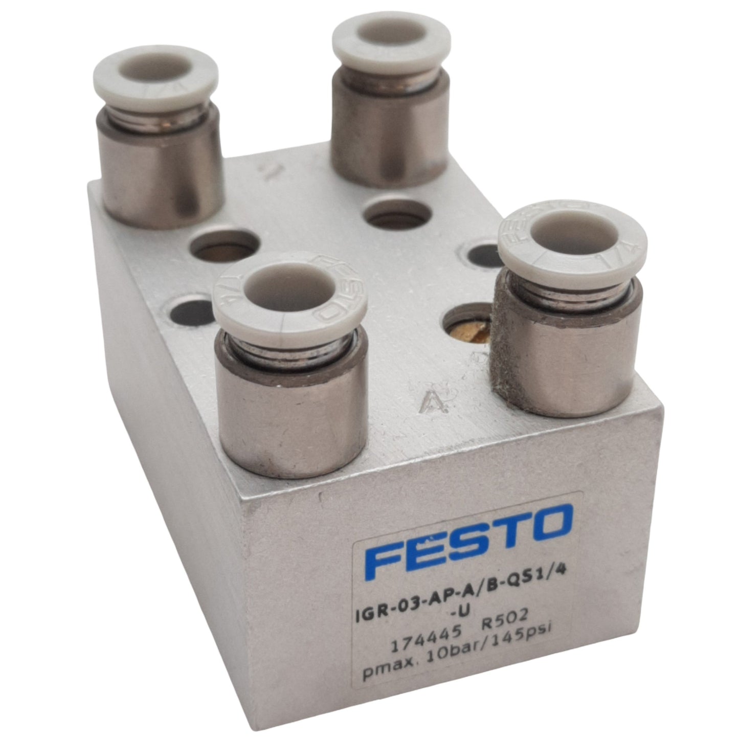 Used Festo 174 445 Manual One-way Flow Control Valve 10bar/145psi Max, 1/4in Fitting