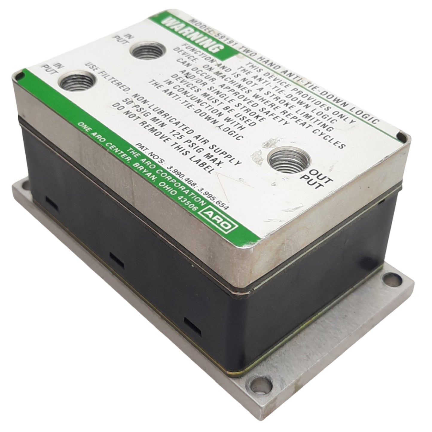 Used ARO 59191 Two Hand Anti-Tie-Down Logic 4scfm Flow, 1/8in NPT, 50-125PSIG