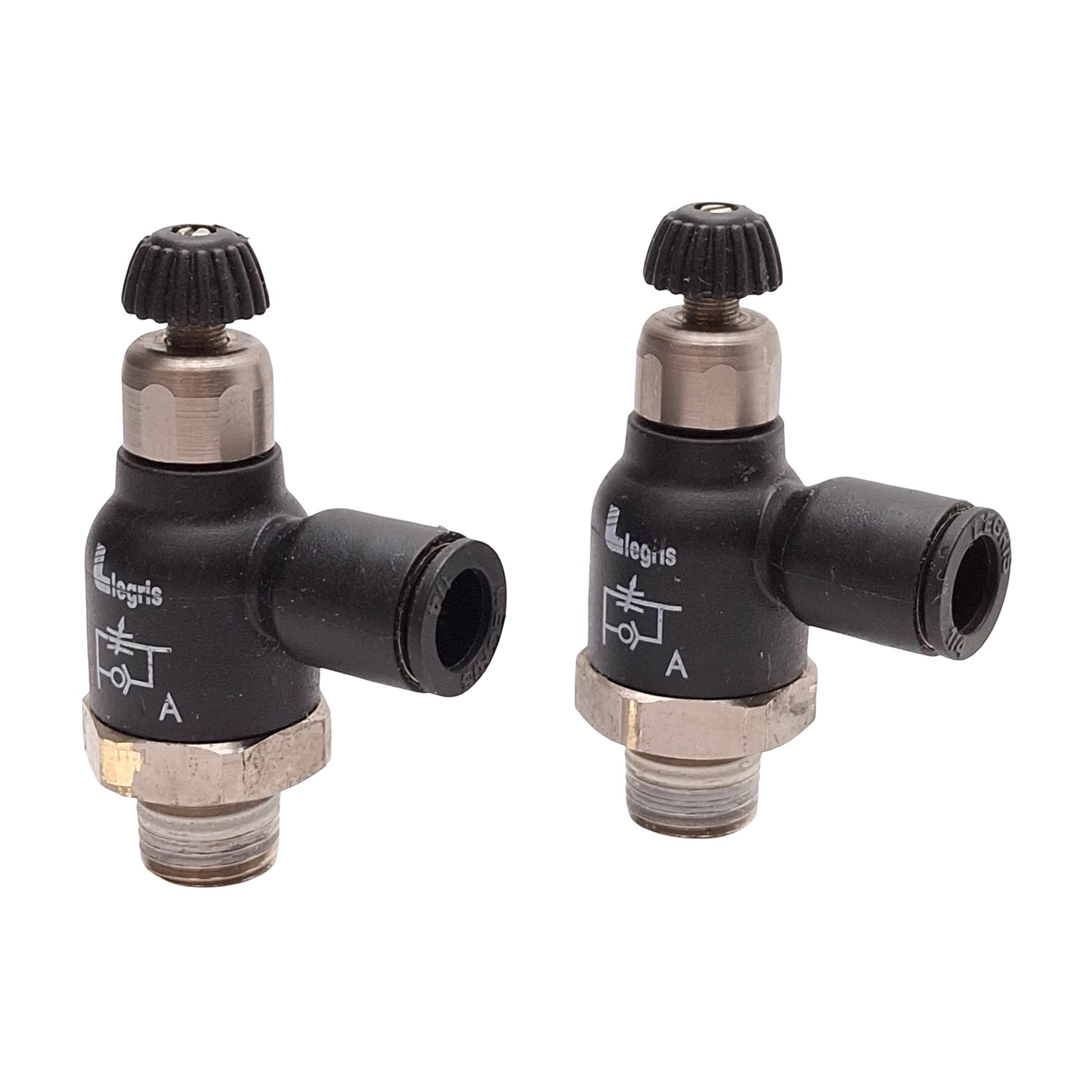Used Lot of 2 Parker 7065 56 11 Compact Flow Control Fitting, ø1/4in P2C, 1/8in NPT