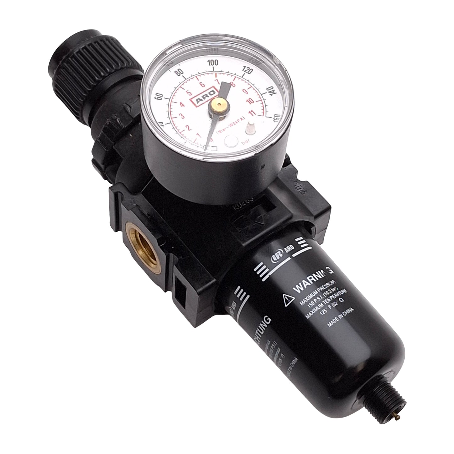 Used Ingersoll Rand P29122-120 Pneumatic Filter Regulator, 20µm, 5-125PSI Set, 1/4NPT