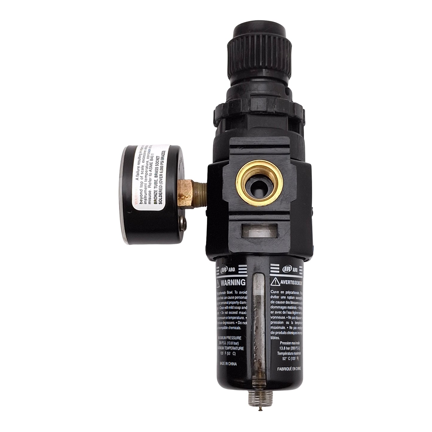 Used Ingersoll Rand P29122-100 Pneumatic Filter Regulator, 20µm, 5-125PSI Set, 1/4NPT