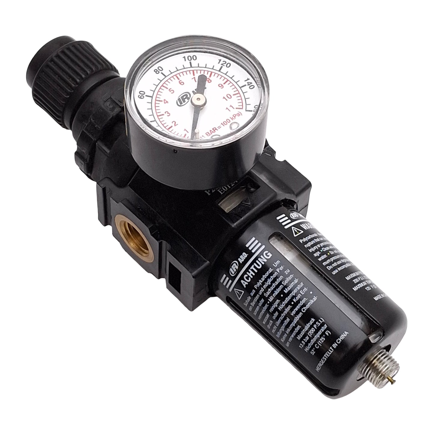Used Ingersoll Rand P29122-100 Pneumatic Filter Regulator, 20µm, 5-125PSI Set, 1/4NPT
