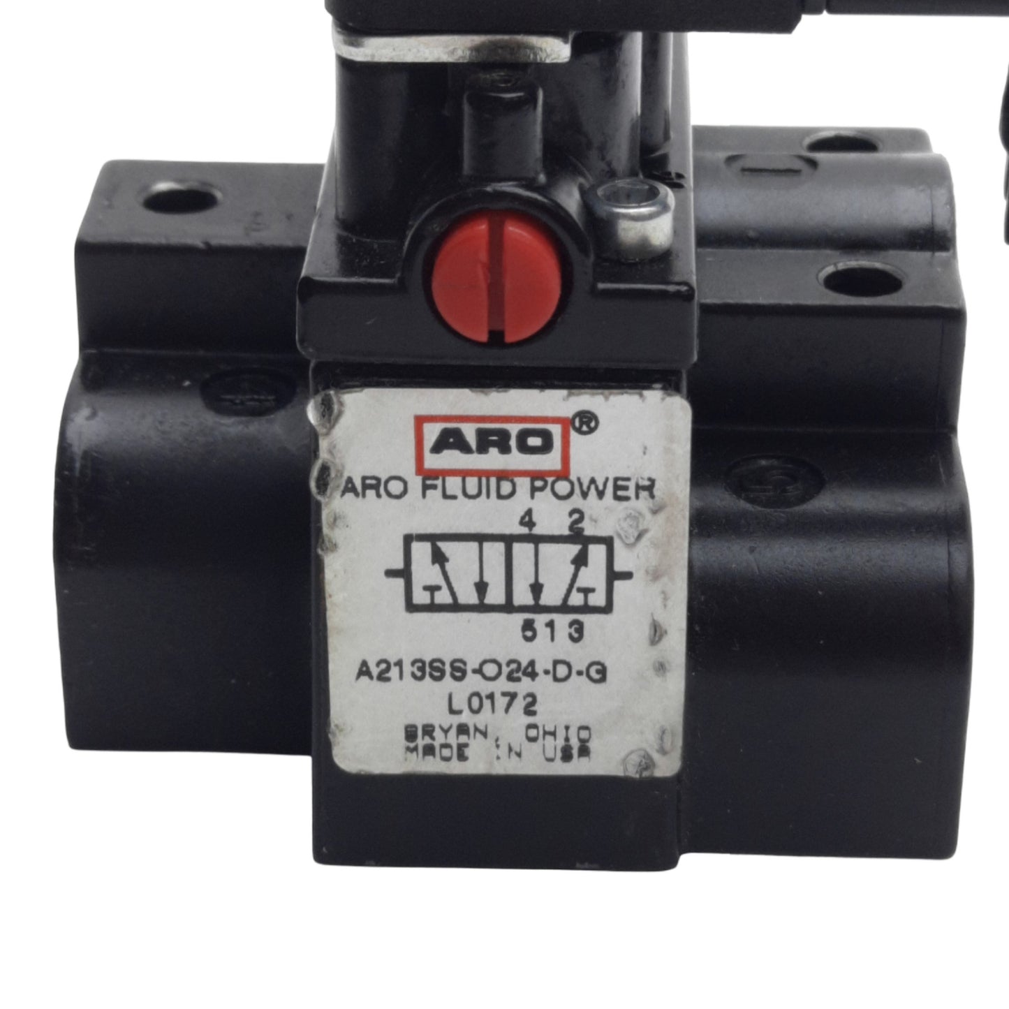 Used Ingersoll Aro A213SS-024-D-G Solenoid Valve 4/2 Way Spring Return, 24VDC Coil