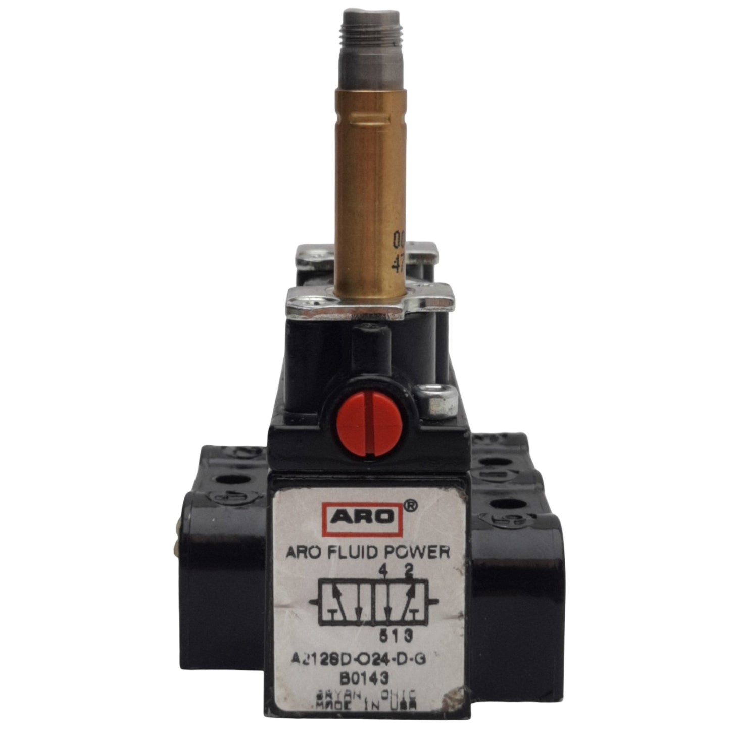 Used Ingersoll A212SD-024-D-G Pneumatic Valve 2-Pos 4-Way, 24VDC Coil *Missing Plugs*