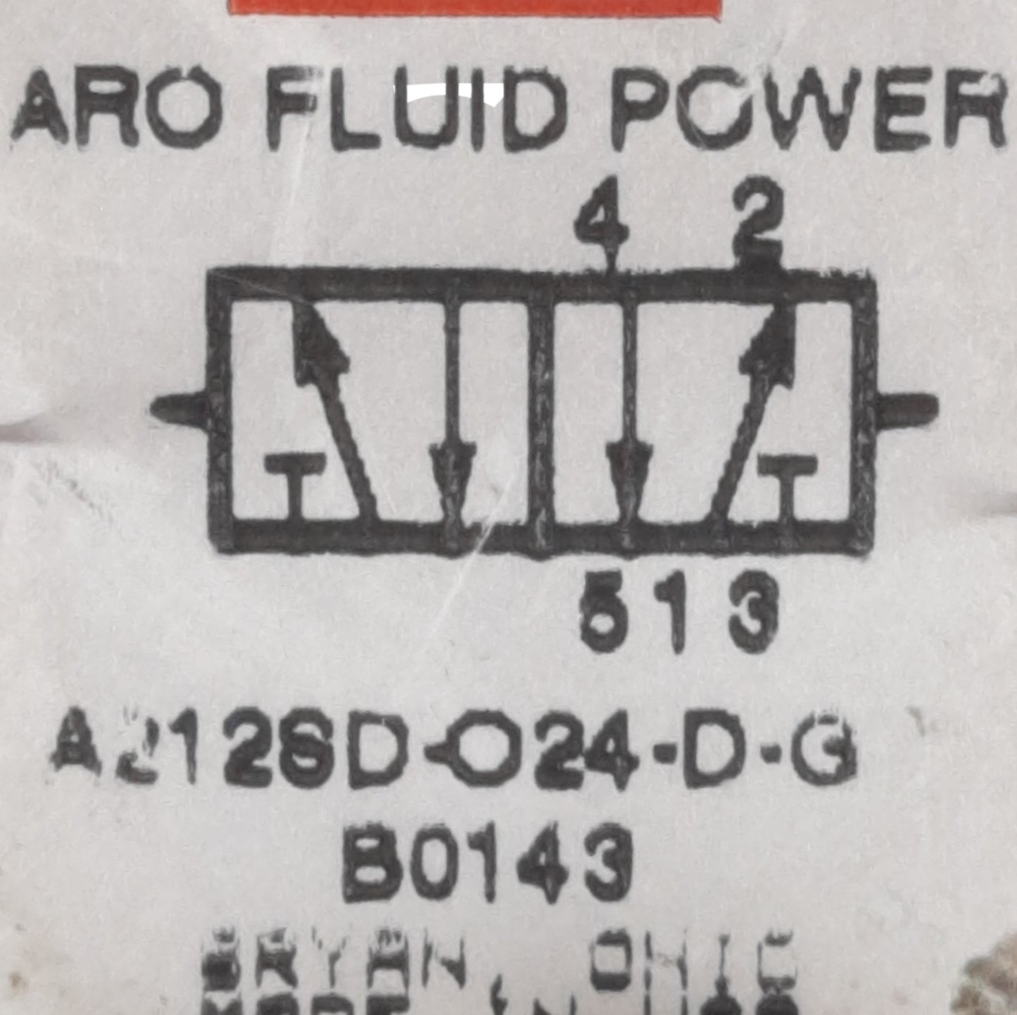 Used Ingersoll A212SD-024-D-G Pneumatic Valve 2-Pos 4-Way, 24VDC Coil *Missing Plugs*