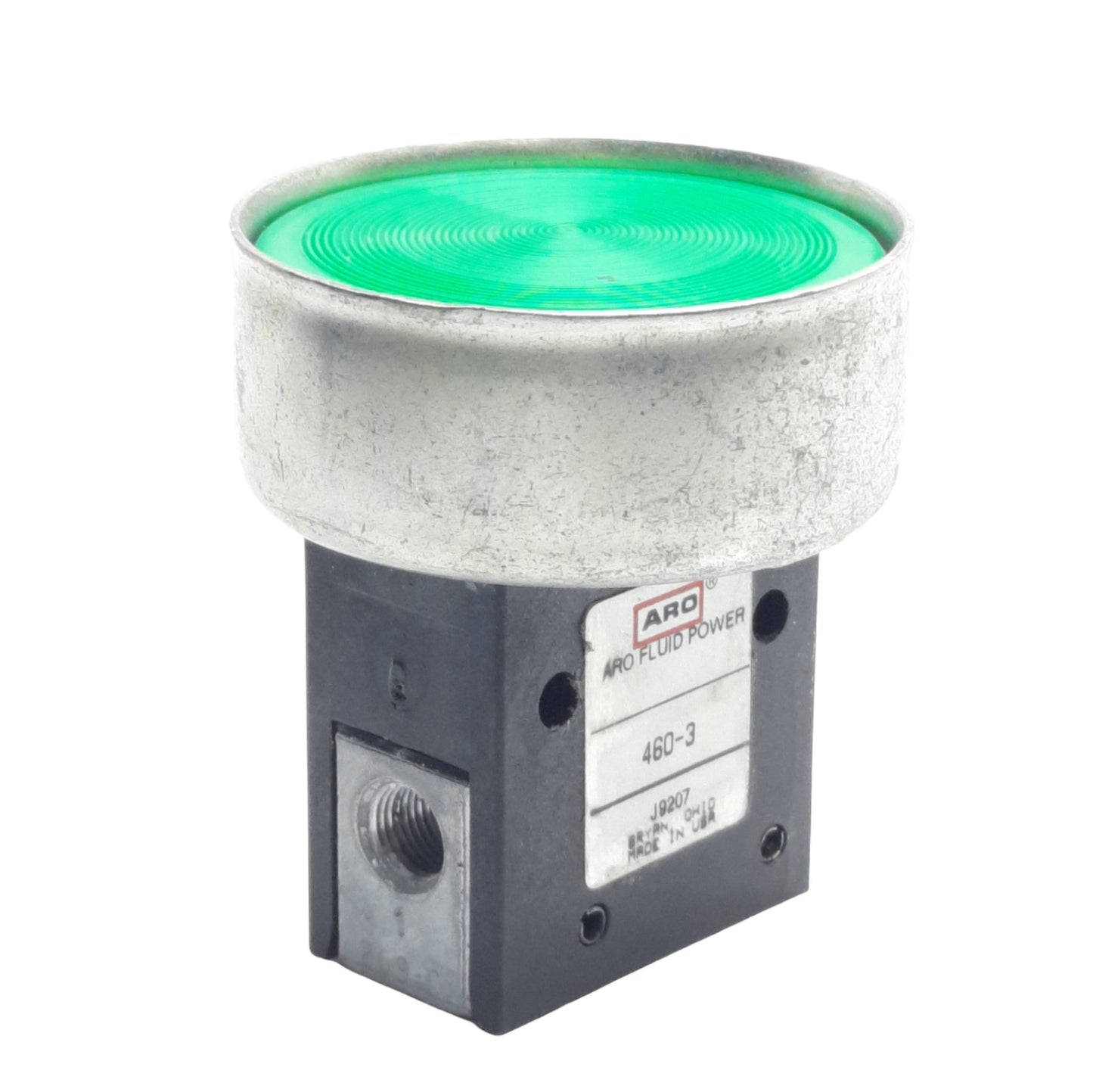 Used Aro Fluid Power 460-3 Pneumatic Pushbutton 3/2-Way, 1/8in NPT 30-150psi w/ Guard