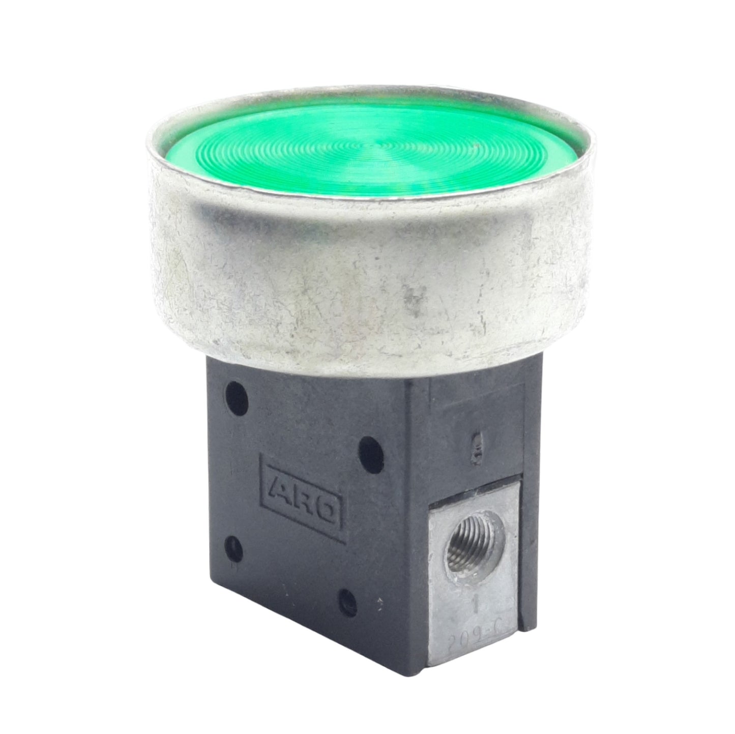 Used Aro Fluid Power 460-3 Pneumatic Pushbutton 3/2-Way, 1/8in NPT 30-150psi w/ Guard