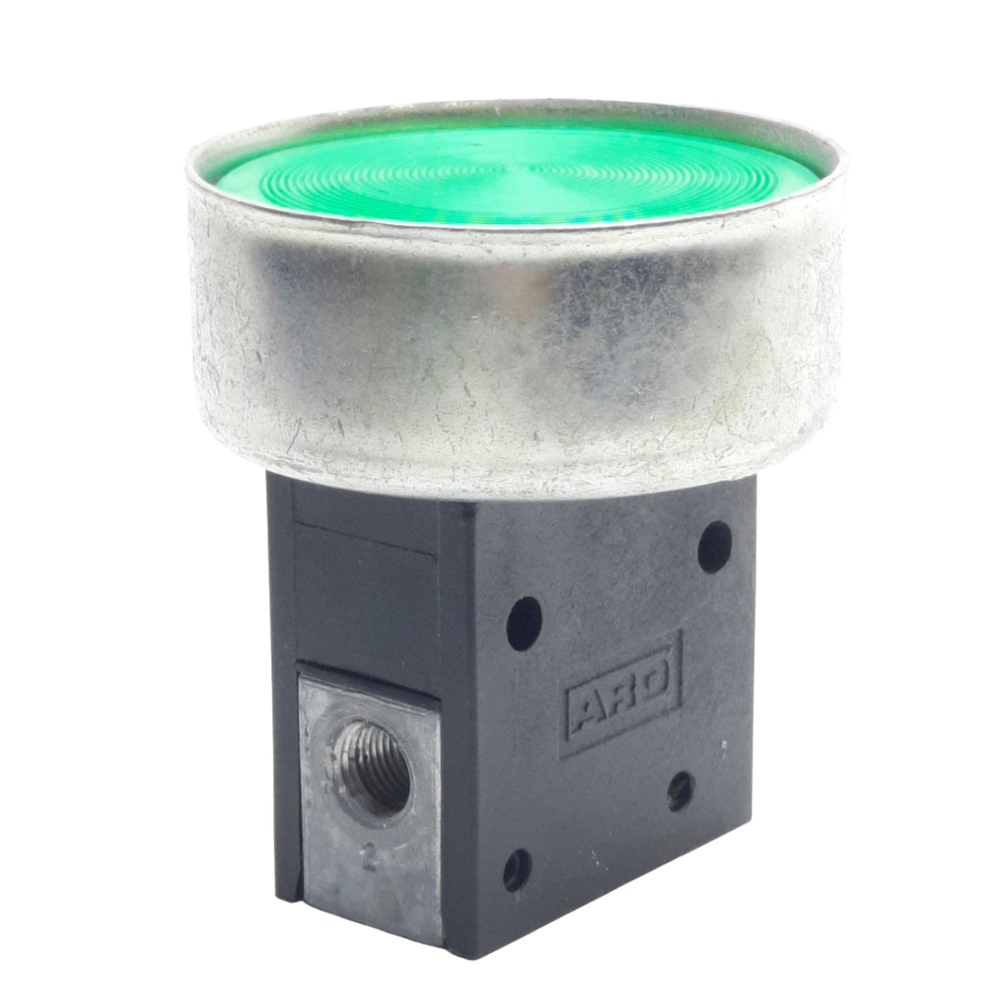 Used Aro Fluid Power 460-3 Pneumatic Pushbutton 3/2-Way, 1/8in NPT 30-150psi w/ Guard