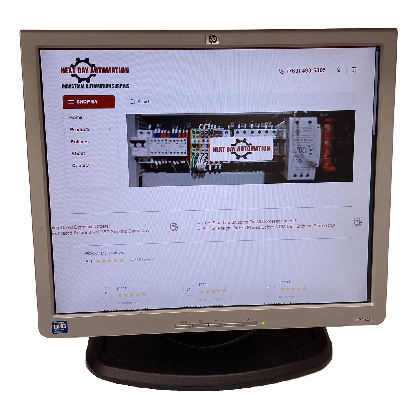 Used HP L1740 LCD Monitor, 17in TFT Display, 1280x1024 60Hz, VGA, DVI-D, 100-240VAC
