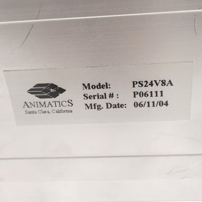 Used Animatics PS24V8AG-110 Closed Frame Power Supply For Servo Motors, 110VAC In