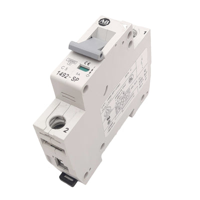 Used Allen Bradley 1492-SP1C050 Circuit Breaker, 1-Pole, 5A, 240/415VAC Max, DIN Rail