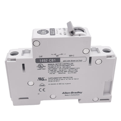 Used Allen Bradley 1492-CB1G070 Circuit Breaker, 1-Pole, 7A, 277VAC Max, DIN Rail