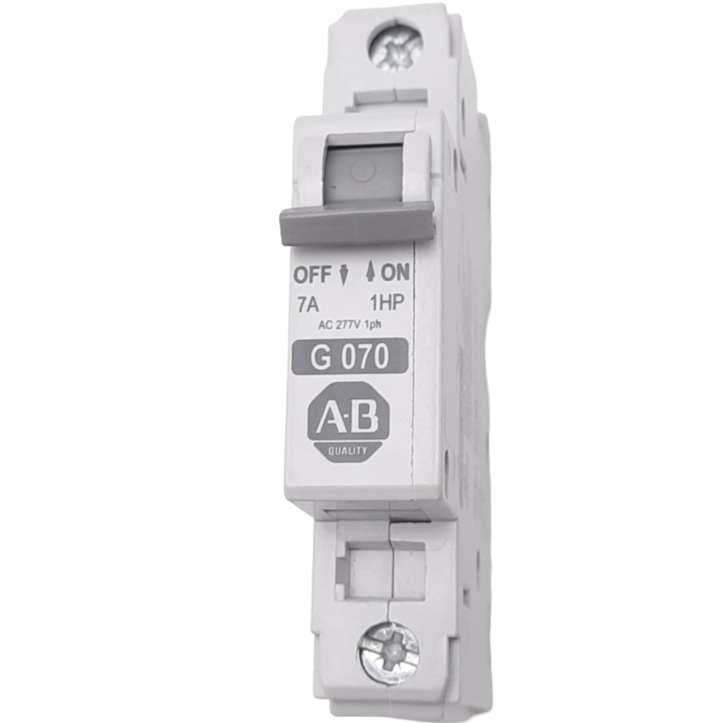 Used Allen Bradley 1492-CB1G070 Circuit Breaker, 1-Pole, 7A, 277VAC Max, DIN Rail