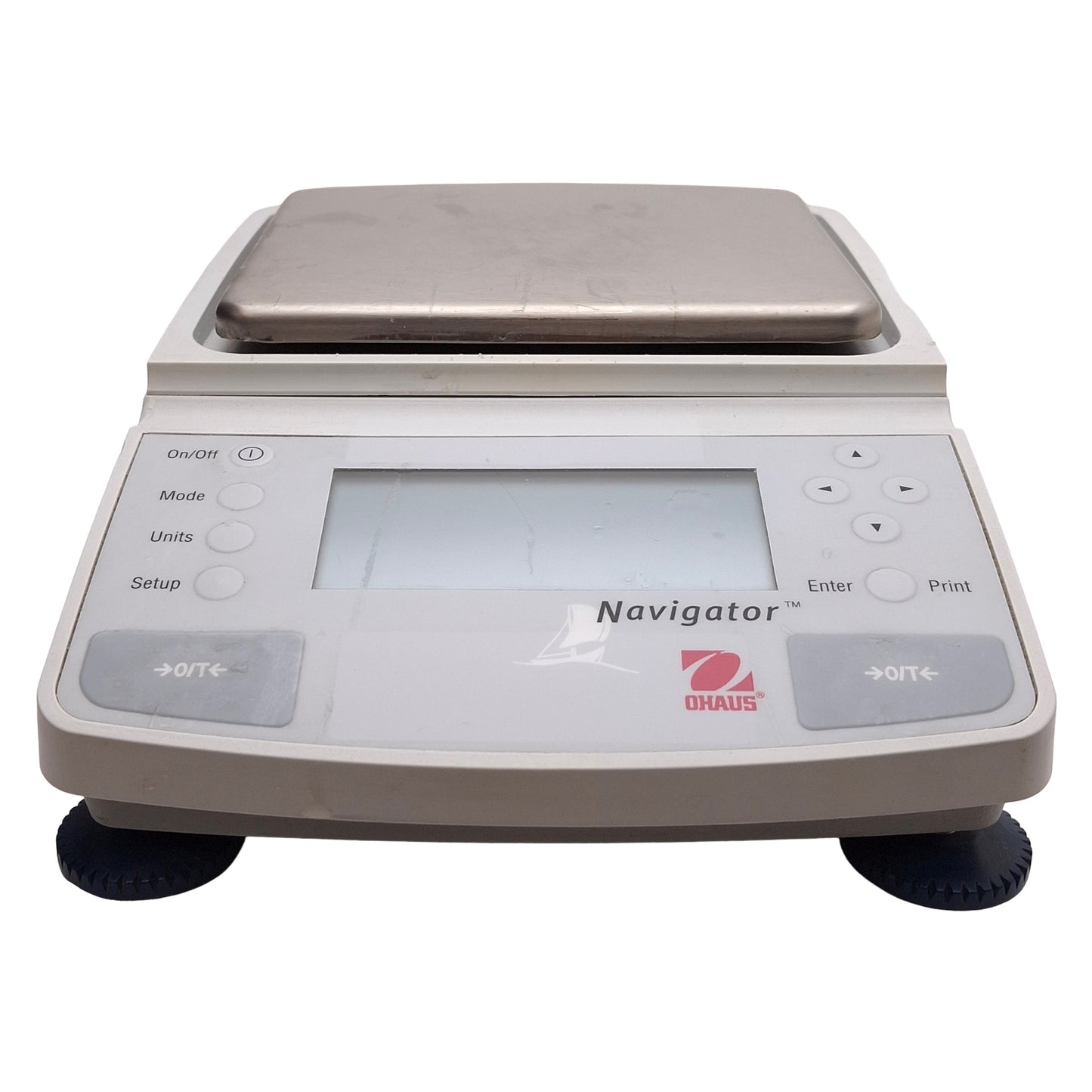 Used Ohaus N0B110 Navigator Balance Scale, 0.1g Resolution, 2100g Capacity, 6-12VDC