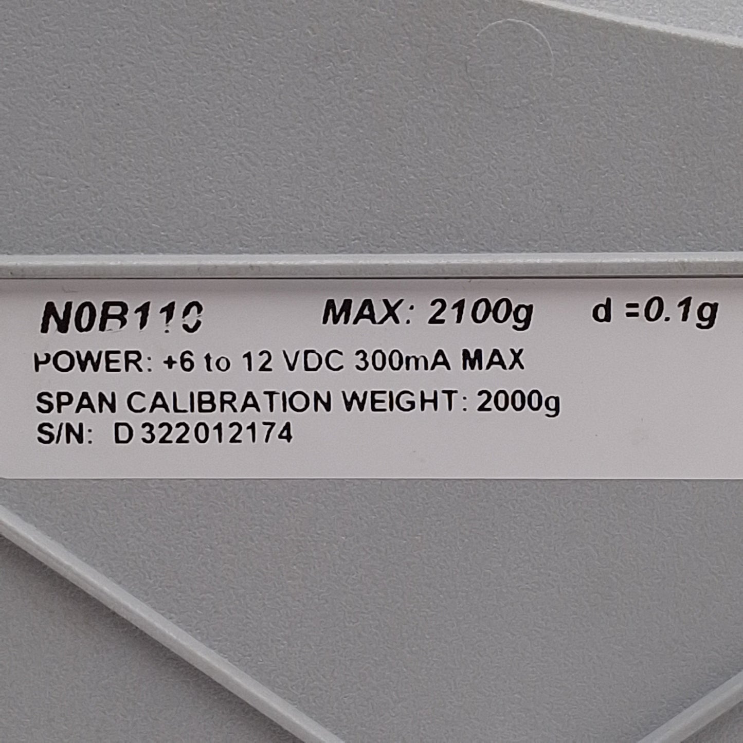 Used Ohaus N0B110 Navigator Balance Scale, 0.1g Resolution, 2100g Capacity, 6-12VDC
