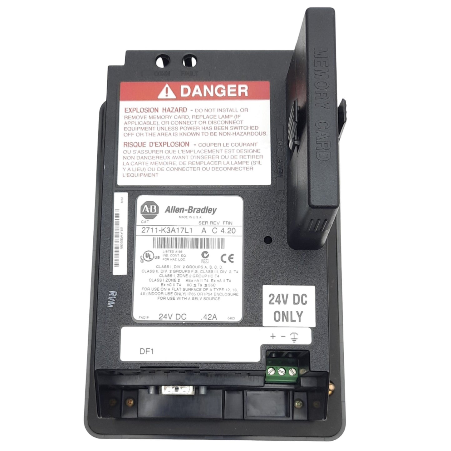 Used Allen Bradley 2711-K3A17L1 PanelView 300 24VDC Input, 128 x 64 Resolution