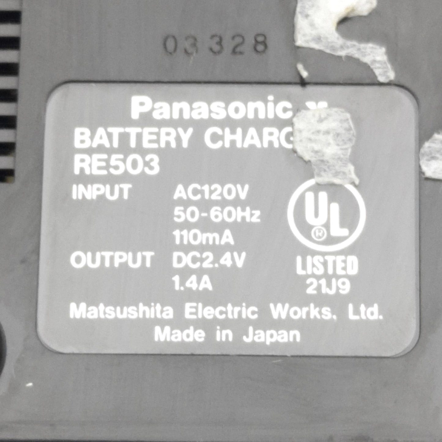 Used Panasonic RE503 Battery Charging Station 120V 110mA Input, 2.4VDC 1.4A Output
