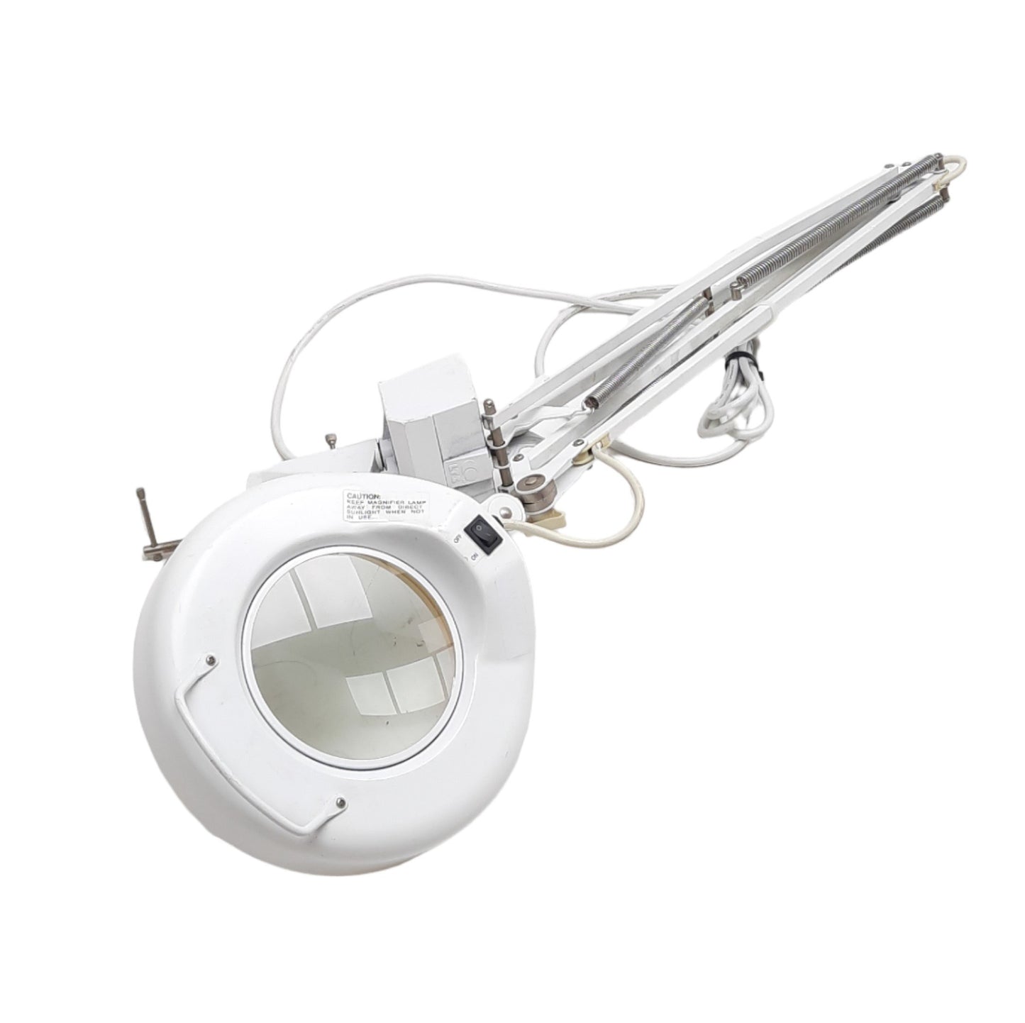 Used LTS E78751 Articulating Illuminated Magnifier, 120VAC, 22W Lamp, Desk Mount