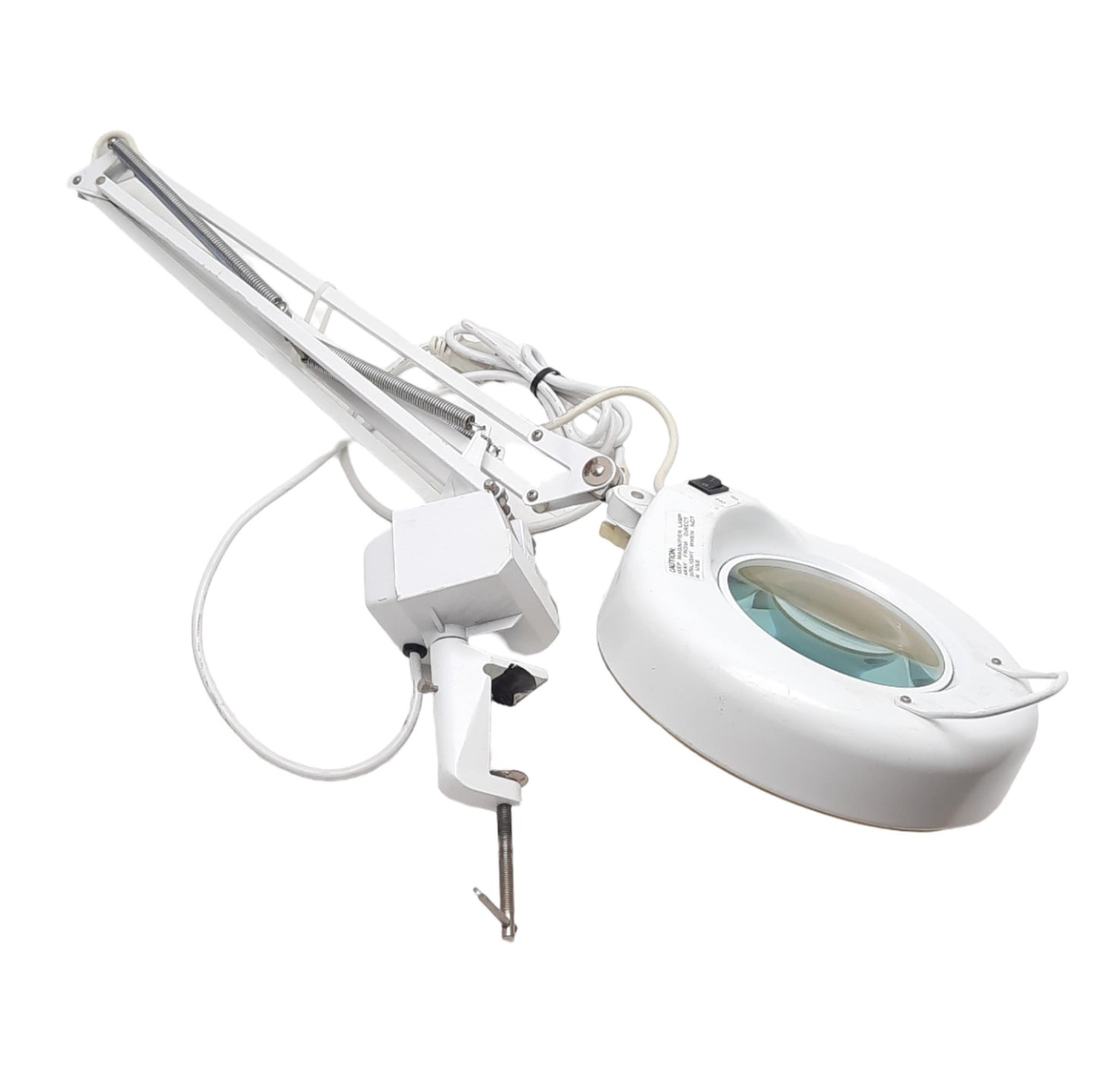 Used LTS E78751 Articulating Illuminated Magnifier, 120VAC, 22W Lamp, Desk Mount
