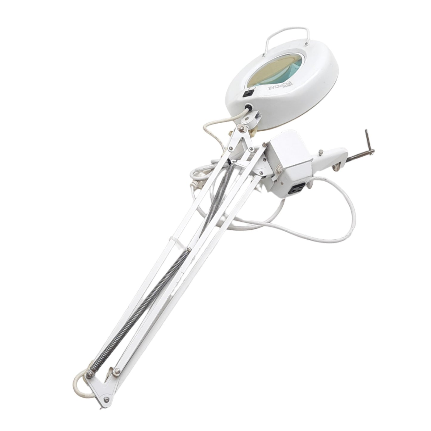 Used LTS E78751 Articulating Illuminated Magnifier, 120VAC, 22W Lamp, Desk Mount