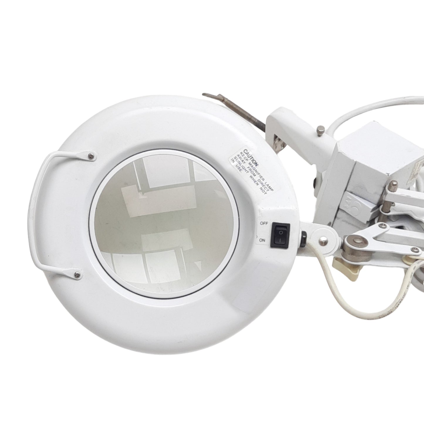 Used LTS E78751 Articulating Illuminated Magnifier, 120VAC, 22W Lamp, Desk Mount