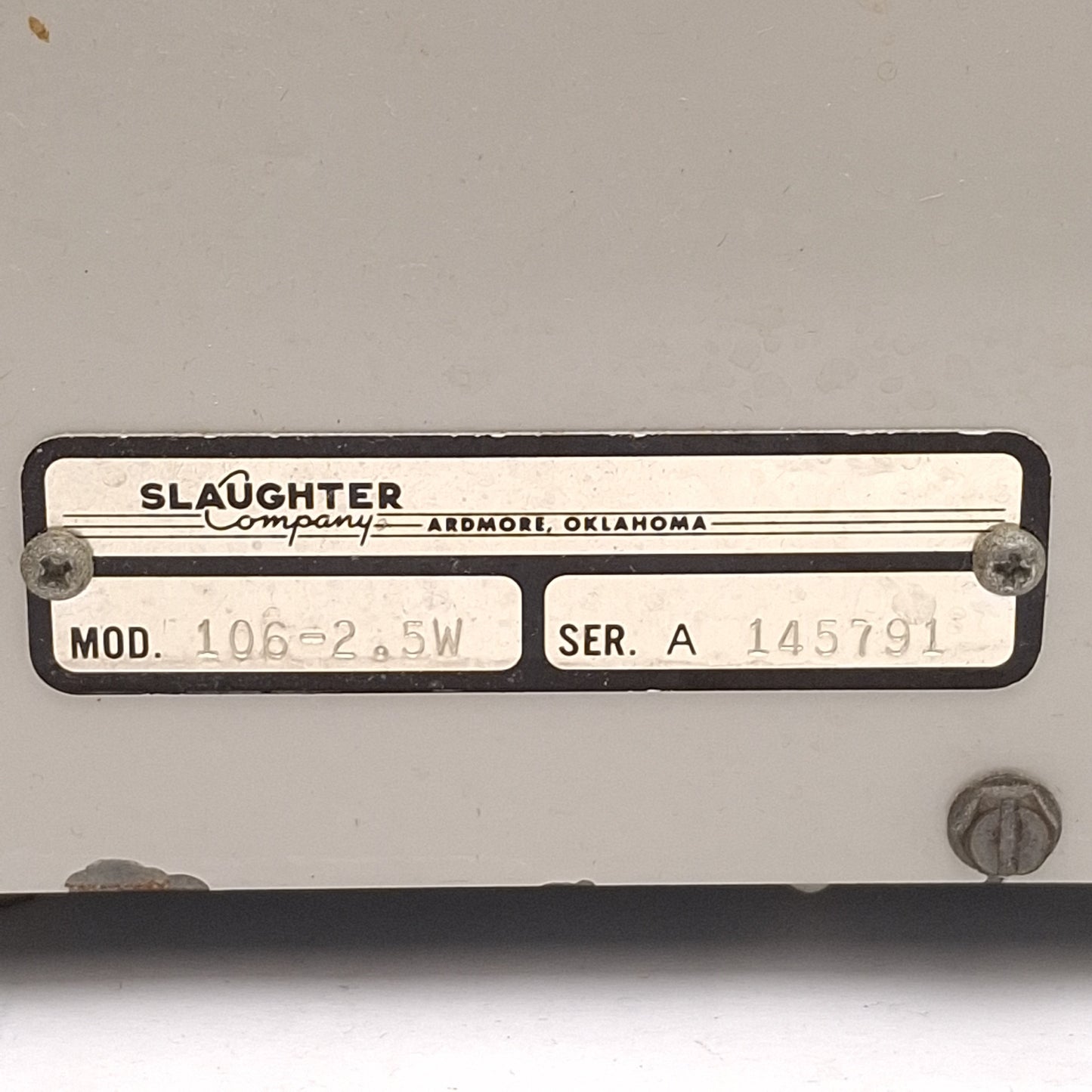 Used Slaughter Company 106-2.5W High Voltage AC Breakdown Tester 400-2500VAC 50-500VA