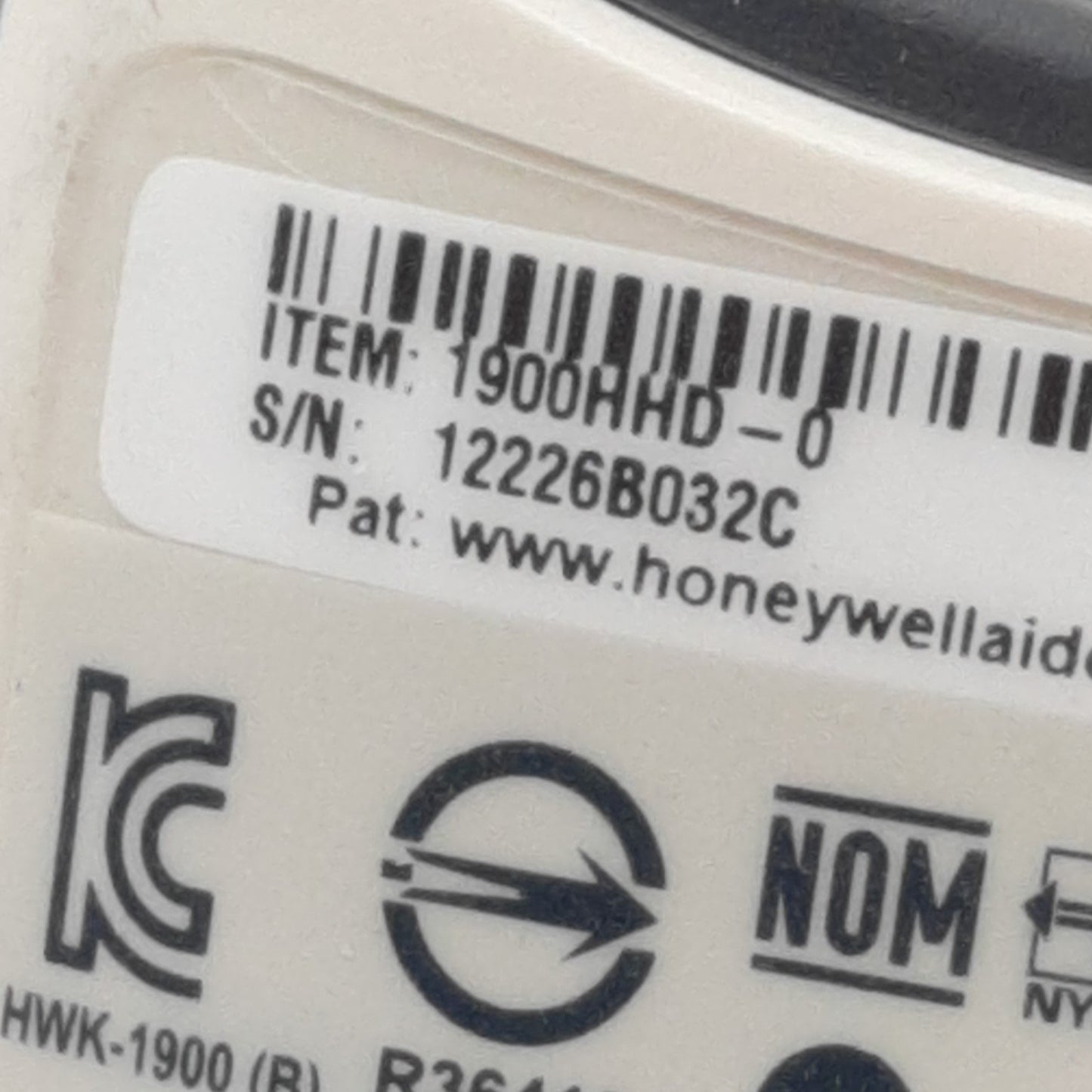 Used Honeywell 1900HHD-0 Xenon 1900H Area-Imaging Scanner 4-5.5VDC, 65° Skew