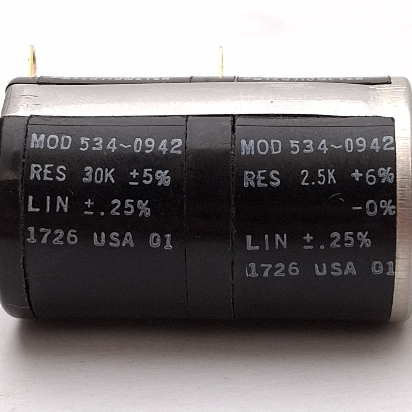 New Vishay 534-0942 Dual Gang Potentiometer, 10-Turn, 30kΩ ±5% & 2.5kΩ +6% -0%