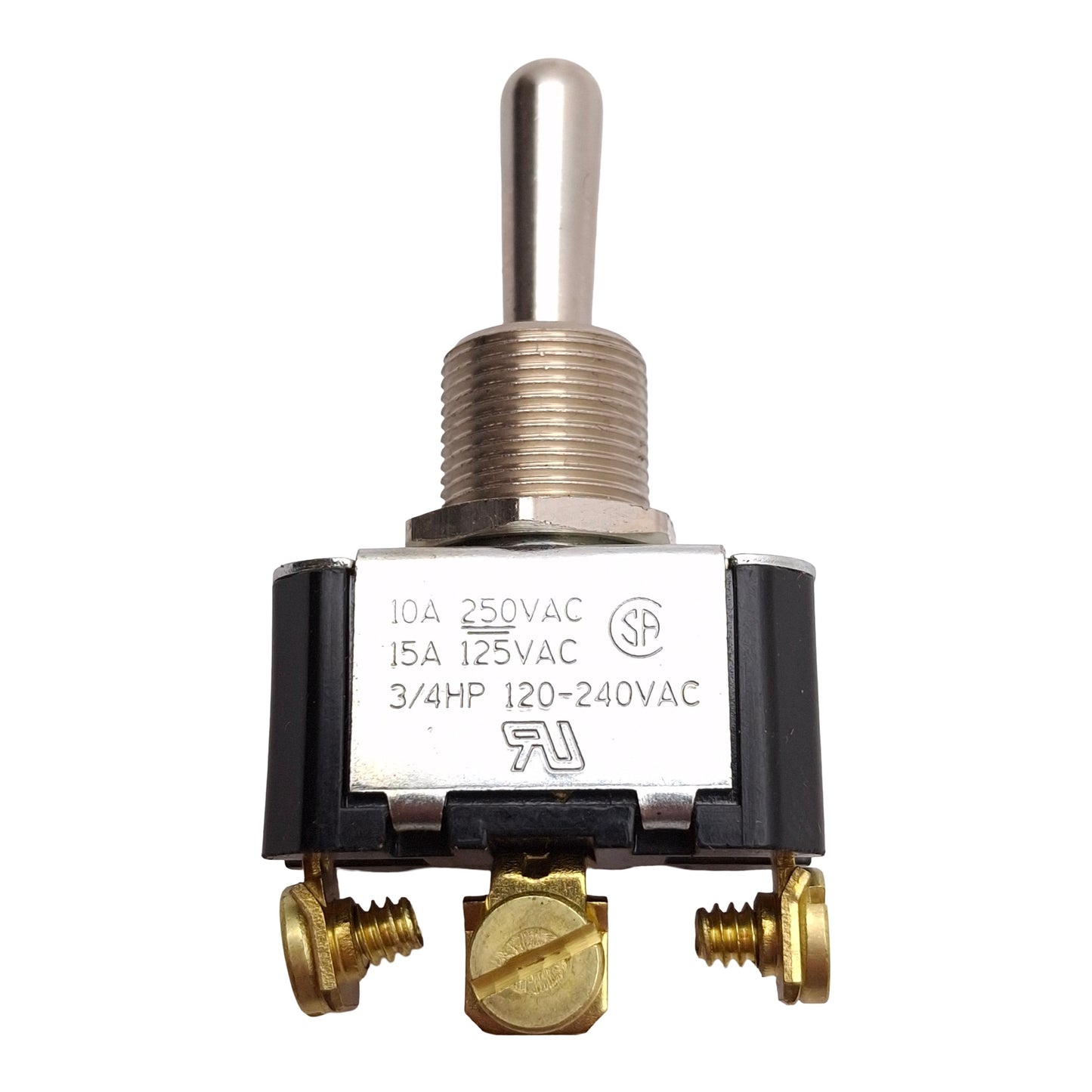 Used Lot of 4 Carling 6FC54 Momentary Toggle Switch, (ON)-OFF-(ON), 3/4HP 120-240VAC