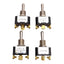 Used Lot of 4 Carling 6FC54 Momentary Toggle Switch, (ON)-OFF-(ON), 3/4HP 120-240VAC