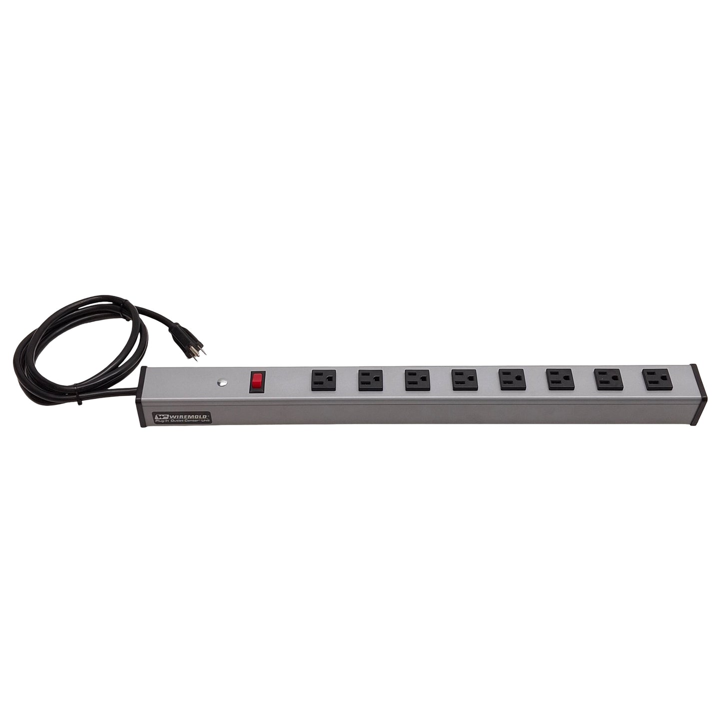 Used Wiremold UL300BC Power Strip, 8-Outlet, 2ft Length, 15A 120VAC 60Hz, NEMA 5-15R