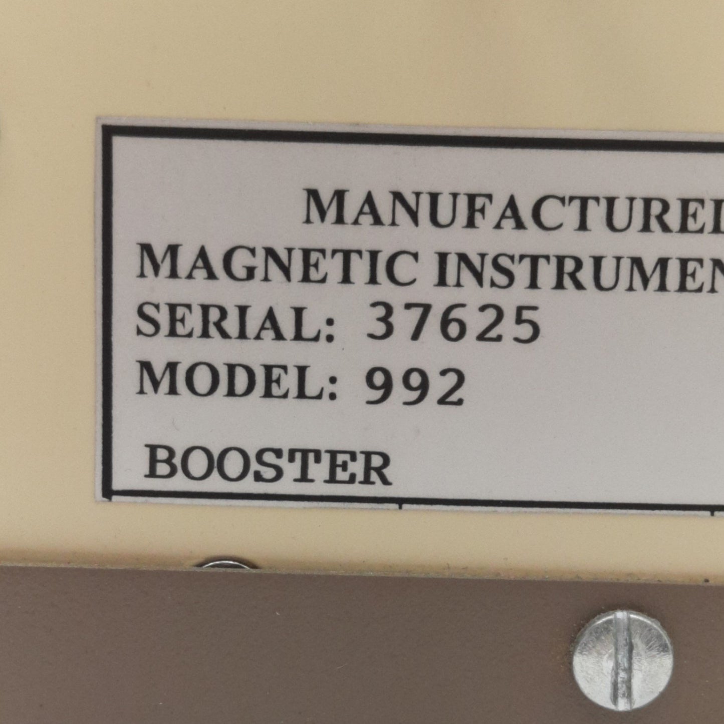 Used Magnetic Instrumentation 992 Energy Booster For Magnetreater Model 990A and 990C