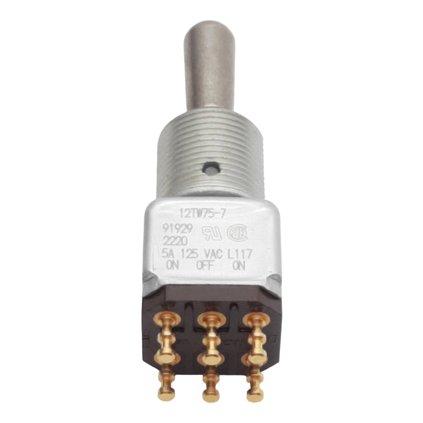 New Honeywell 12TW75-7 Toggle Switch, DPDT 2-Pole 3-Position, 5A 115VAC/28VDC