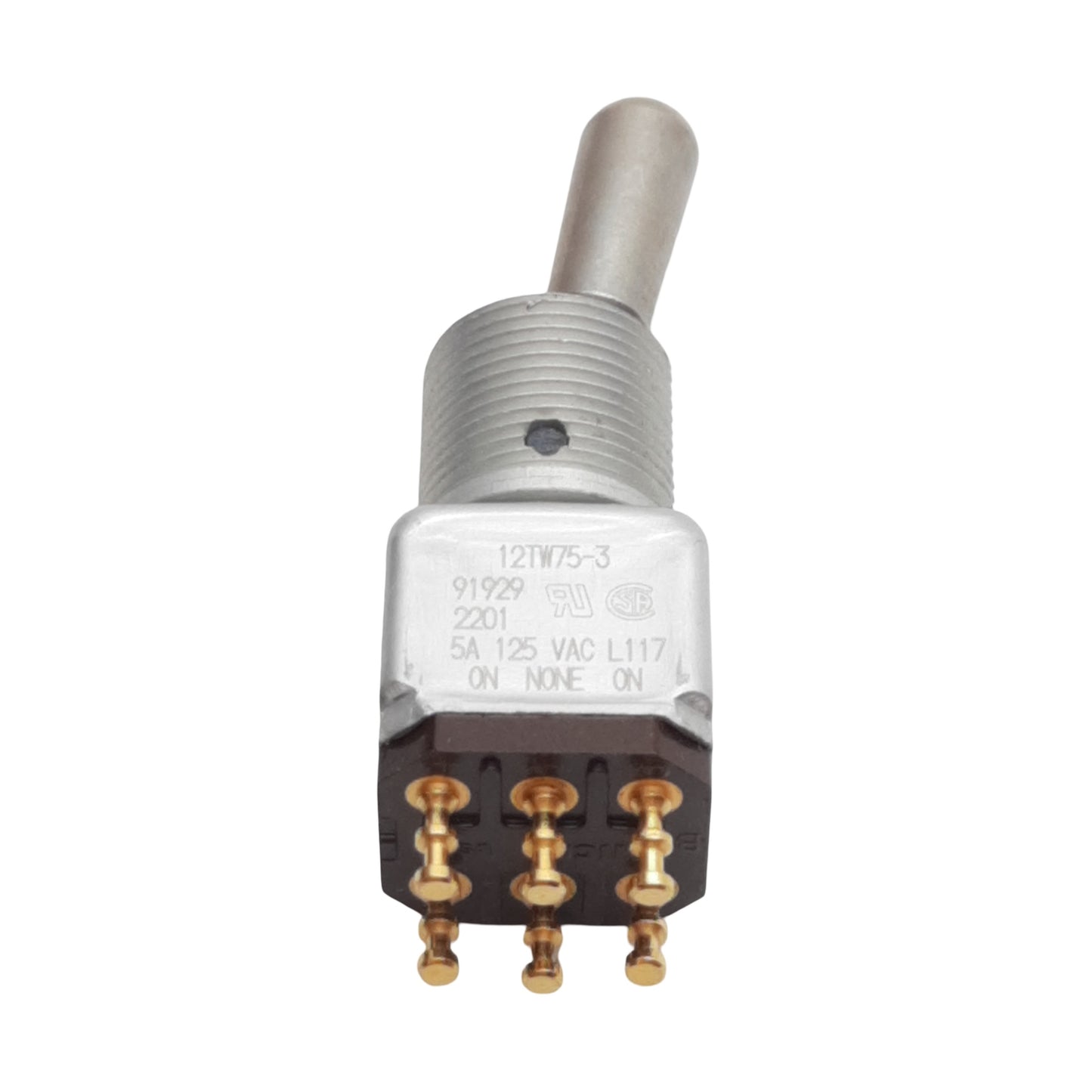 Used Honeywell 12TW75-3 Toggle Switch, DPDT, 2-Pole, 2-Position, 5A 115VAC/28VDC