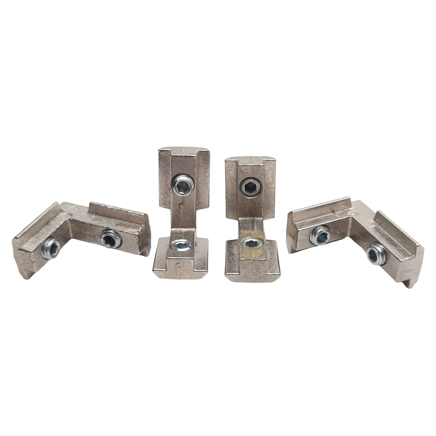 Used Lot of 4 Bosch Rexroth 3842535571 Inside Bracket R 10/10 Slot, 38mmx32mmx10mm M8