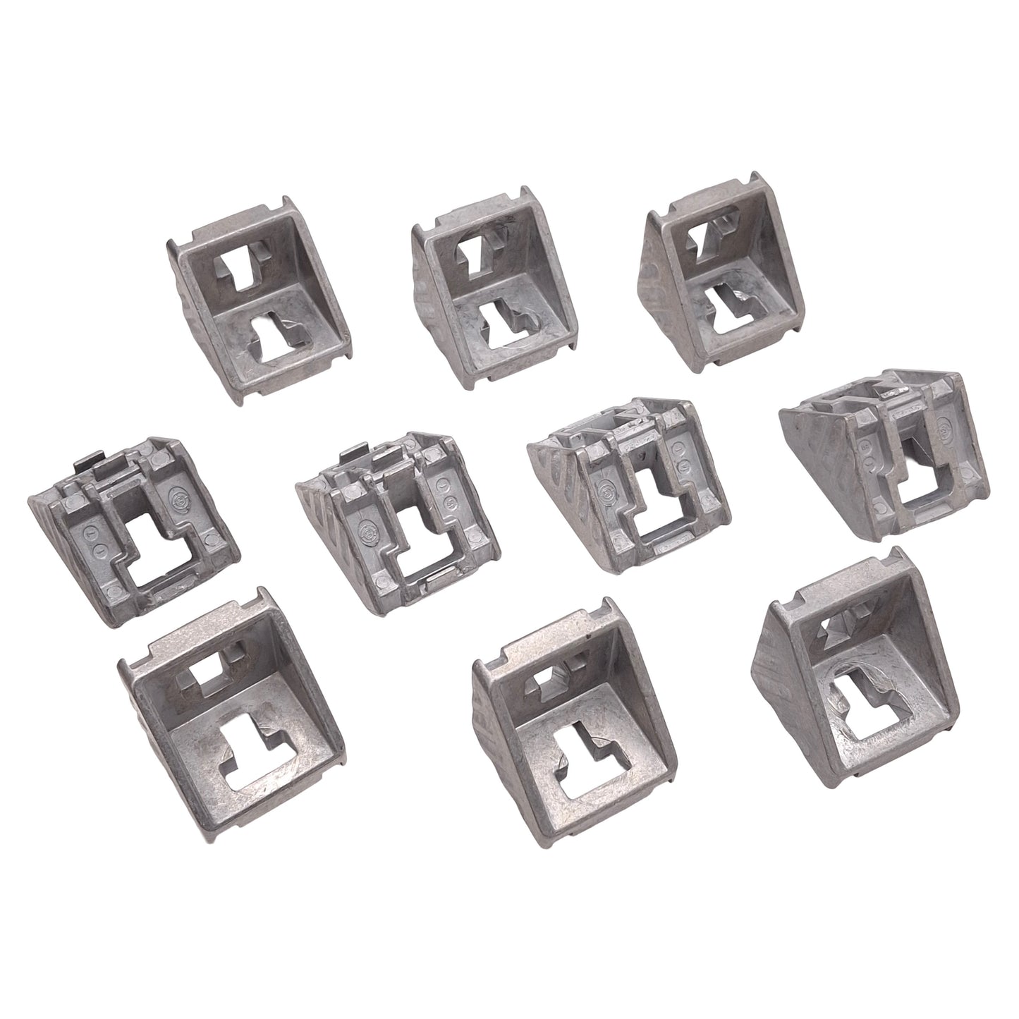 Used Lot of 10 Bosch Rexroth 3842523558 Aluminum Corner Bracket, Slot-10, 45x45mm